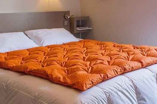 plaid orange made in France Castex